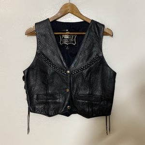 Vintage Black Leather Vest 🖤
